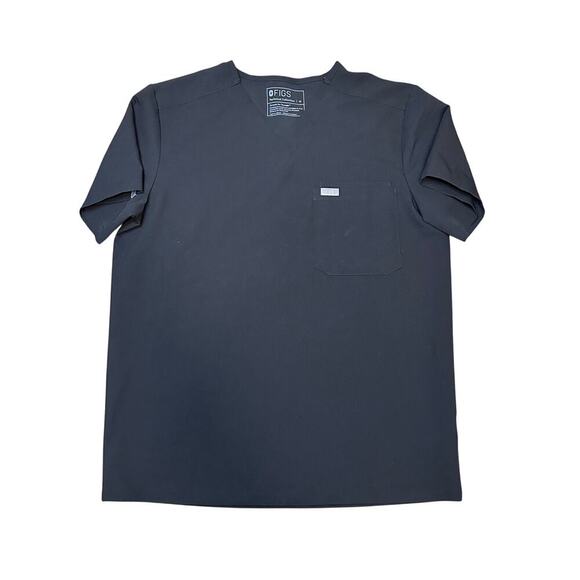 Figs Leon Three-Pocket Scrub Top (BLACK) - Picture 1 of 4
